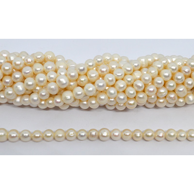 Freshwater Pearl almost round 7-8mm strand 52 beads