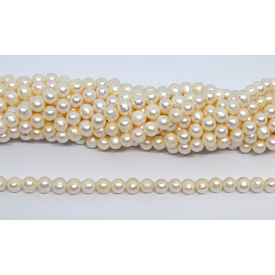 Freshwater Pearl almost round 6-7mm strand 60 beads