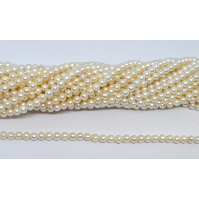Freshwater Pearl almost round 4-5mm strand 92 beads