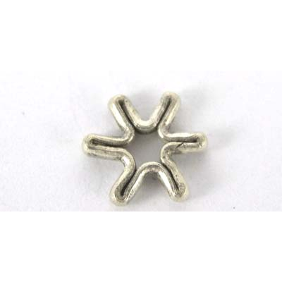 Sterling Silver Bead Daisy 6 point 9mm 10 pack