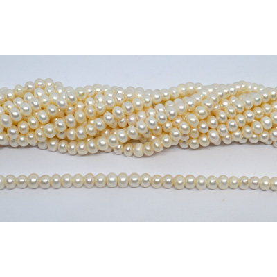 Freshwater Pearl Rondel/Button 7-7.5mm strand 68 beads