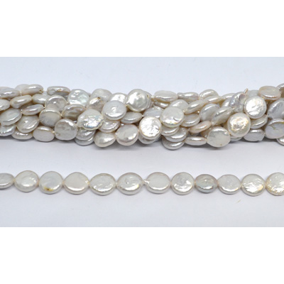 Freshwater Pearl Coin round 9-10mm strand 39 beads