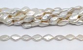 Freshwater Pearl Coin Diamond 15x10mm strand 26 beads-beads incl pearls-Beadthemup