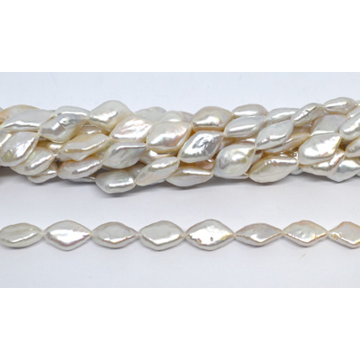 Freshwater Pearl Coin Diamond 15x10mm strand 26 beads