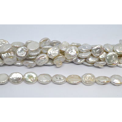 Freshwater Pearl Coin Oval 15x17mm strand 23 beads