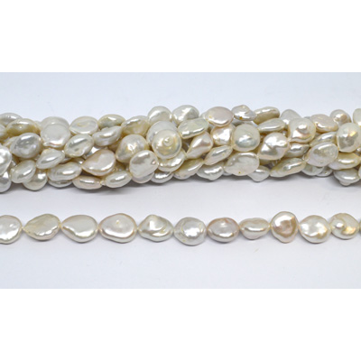Freshwater Pearl Coin Teardrop 11x13mm strand 31 beads