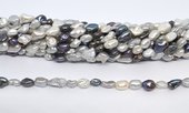 Freshwater Pearl Keshi 6-7mm Grey/White strand 44 beads-beads incl pearls-Beadthemup