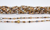 Fresh Water Pearl Multi colour/size Brown/Grey  41cm strand-beads incl pearls-Beadthemup
