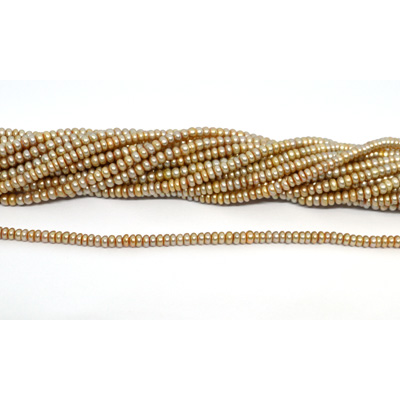 Freshwater Pearl dyed Champagne Rondel/Button 3.5-4mm strand 195beads