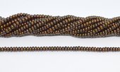 Freshwater Pearl dyed Brown Rondel/Button 4-4.5mm strand 150beads-beads incl pearls-Beadthemup
