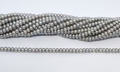 Freshwater Pearl dyed Grey Rondel/Button 4-4.5mm strand 110beads-beads incl pearls-Beadthemup