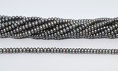 Freshwater Pearl dyed Grey Rondel/Button 4-4.5mm strand 130 beads-beads incl pearls-Beadthemup