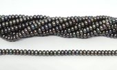 Freshwater Pearl dyed Grey Rondel/Button 5.5-6mm strand 110 beads-beads incl pearls-Beadthemup