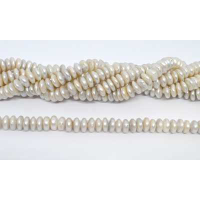 Freshwater Pearl Rondel/Button 9-10mm strand 87 beads