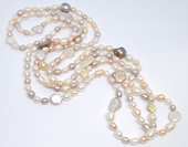 Freshwater Pearl Necklace knotted 180cm 6-14mm multicolour-beads incl pearls-Beadthemup