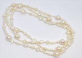 Freshwater Pearl Necklace Mix 3.5-10mm knotted 115cm-beads incl pearls-Beadthemup