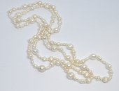 Freshwater Pearl Necklace Mix 3.5-9mm knotted 110cm-beads incl pearls-Beadthemup