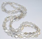 Freshwater Pearl Necklace Coin Baroque 12-13mm knotted 180cm-beads incl pearls-Beadthemup