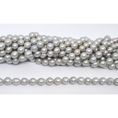 Freshwater Pearl dyed Grey Baroque 7.5-8mm strand 50 beads
