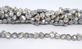 Freshwater Pearl Keshi  dyed grey 9-10mm strand 45 beads-beads incl pearls-Beadthemup
