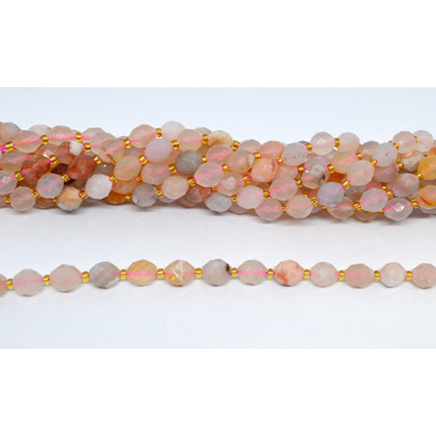 Cherry Blossom Agate Faceted Rice 8x12mm strand 35 beads
