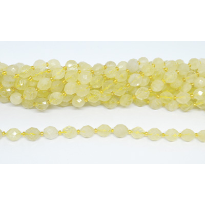 Lemon Quartz  Faceted Rice 8x12mm strand 33 beads
