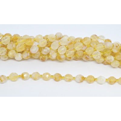 Citrine  Faceted Rice 8x12mm strand 33 beads