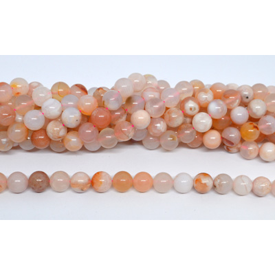 Cherry Blossom Agate Madagascar polished Round 10mm strand 40 beads