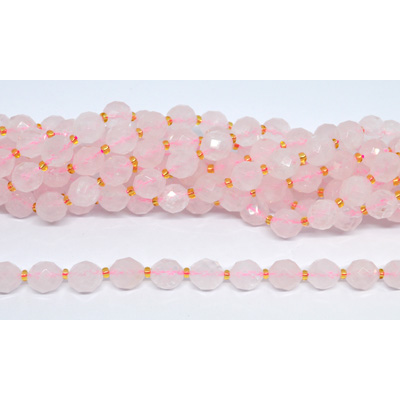 Rose Quartz Faceted Oval 8x10mm strand 33 beads
