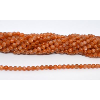 Sunstone Polished round 5.5mm strand 70 beads