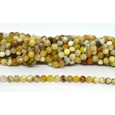 Yellow Opal polished round 6mm strand 64 beads