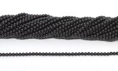 Black Spinel polished round 4mm strand 84 beads-beads incl pearls-Beadthemup