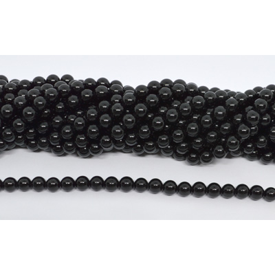 Black Spinel polished round 8mm strand 64 beads