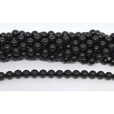 Black Spinel polished round 10mm strand 48 beads