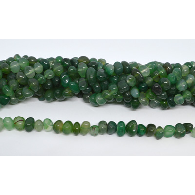 Green Onyx side drill nugget 10x6mm strand 53 beads