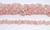Rose Quartz side drill nugget 12x8mm strand 43 beads-beads incl pearls-Beadthemup