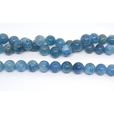 Aquamarine 4A polished round 15-16mm strand 26 beads