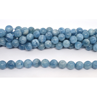 Aquamarine 2A polished round 12mm strand 33 beads