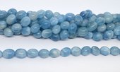 Aquamarine polished oval nugget 10x12mm strand 32 beads-beads incl pearls-Beadthemup