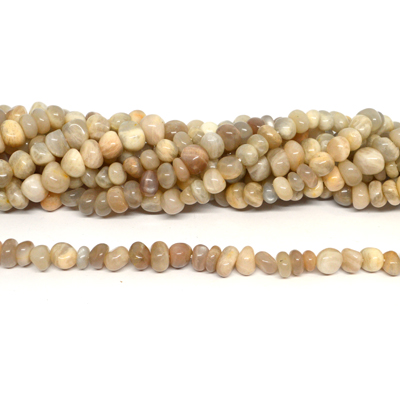 Moonstone side drill nugget 8x4mm strand 62 beads