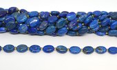 Lapis Lazuli polished flat oval 10x14mm strand 24 beads-beads incl pearls-Beadthemup
