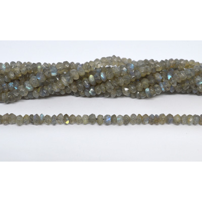 Labradorite Faceted rondel 6x4mm strand 110 beads