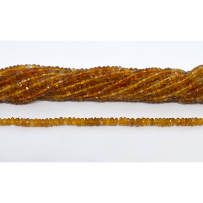 Citrine Faceted rondel 4x3mm strand 180 beads