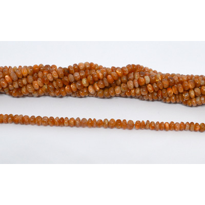 Sunstone polished rondel 4x3mm strand 130 beads
