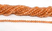 Peach Moonstone polished round 4mm strand 84 beads-beads incl pearls-Beadthemup