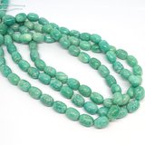 Amazonite Brazil polished barrel 10x14mm strand 28 beads-beads incl pearls-Beadthemup