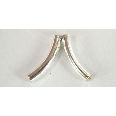 Sterling Silver Bead Tube Double curve 8mm 10 pack