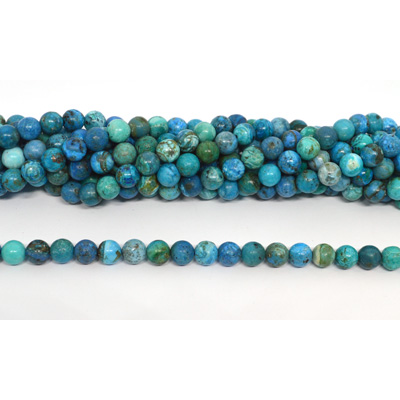 Blue Opal Peru polished round 8mm strand 52 beads