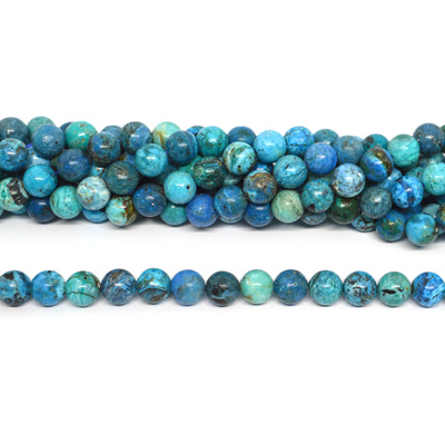 Blue Opal Peru polished round 10mm strand 40 beads