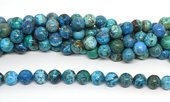 Blue Opal Peru polished round 12mm strand 34 beads-beads incl pearls-Beadthemup